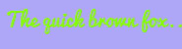 Image with Font Color 85FF00 and Background Color AEA6F7